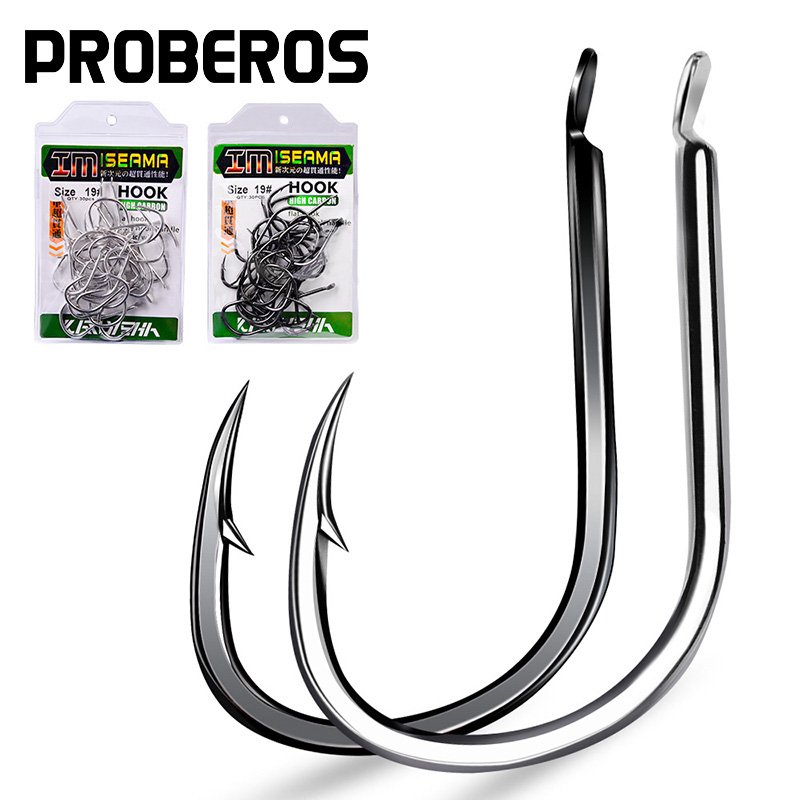 Fishing Hook Offset - PROBEROS 30개 고탄소강 오프셋 가시 낚시바늘