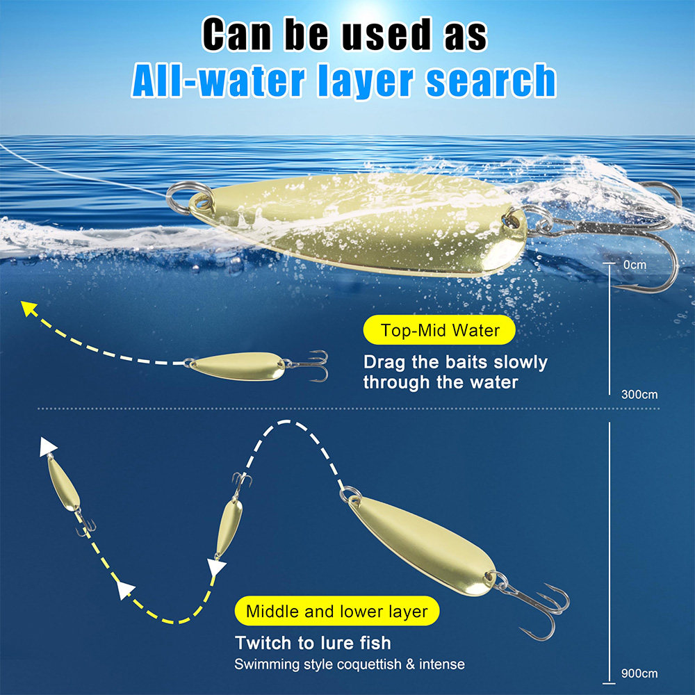 5개입 낚시 스푼 메탈 낚시 미끼 골드 지깅 캐스팅 루 - Fishing Hook Treble 리뷰 및 가격