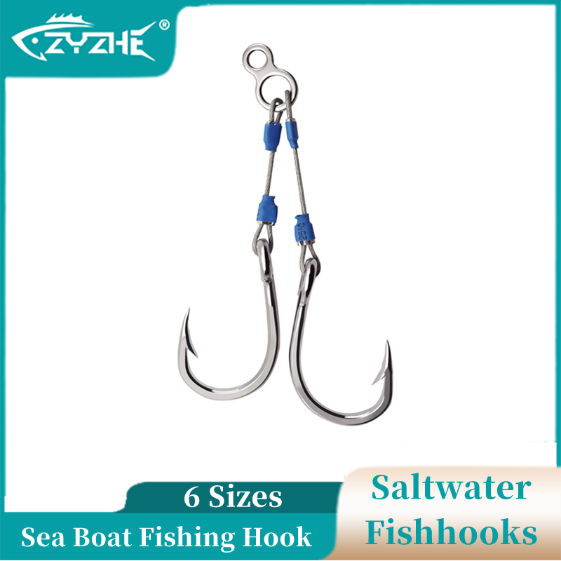 ZYZHE 스틸 와이어 지그 어시스트 훅 6가지 사이즈 - Fishing Hook Assortment 리뷰 및 가격