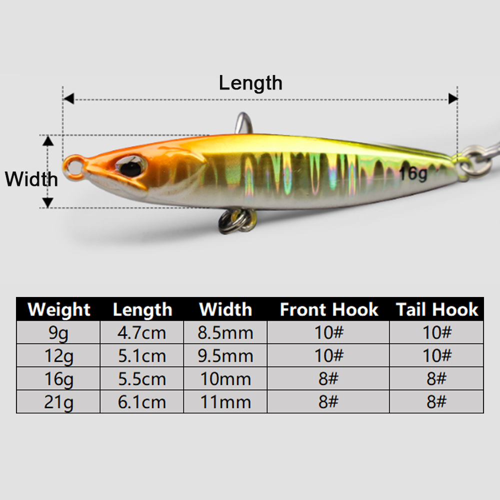 지깅 낚시 루어 금속 지깅 미끼 9g 16g 21g 투 - Fishing Hook Treble 리뷰 및 가격
