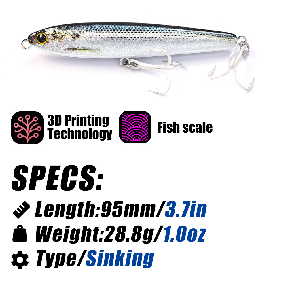 B&U 싱킹 연필 낚시 미끼 무게 시스템 실리콘 미끼  - Fishing Hook Treble 리뷰 및 가격