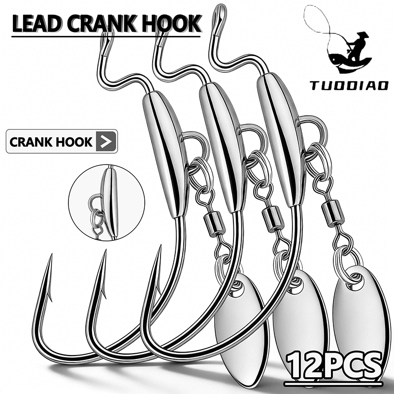 [TUODIAO] 크랭크 훅 지그 헤드 세트 위드리스  - Fishing Hook Weedless 리뷰 및 가격