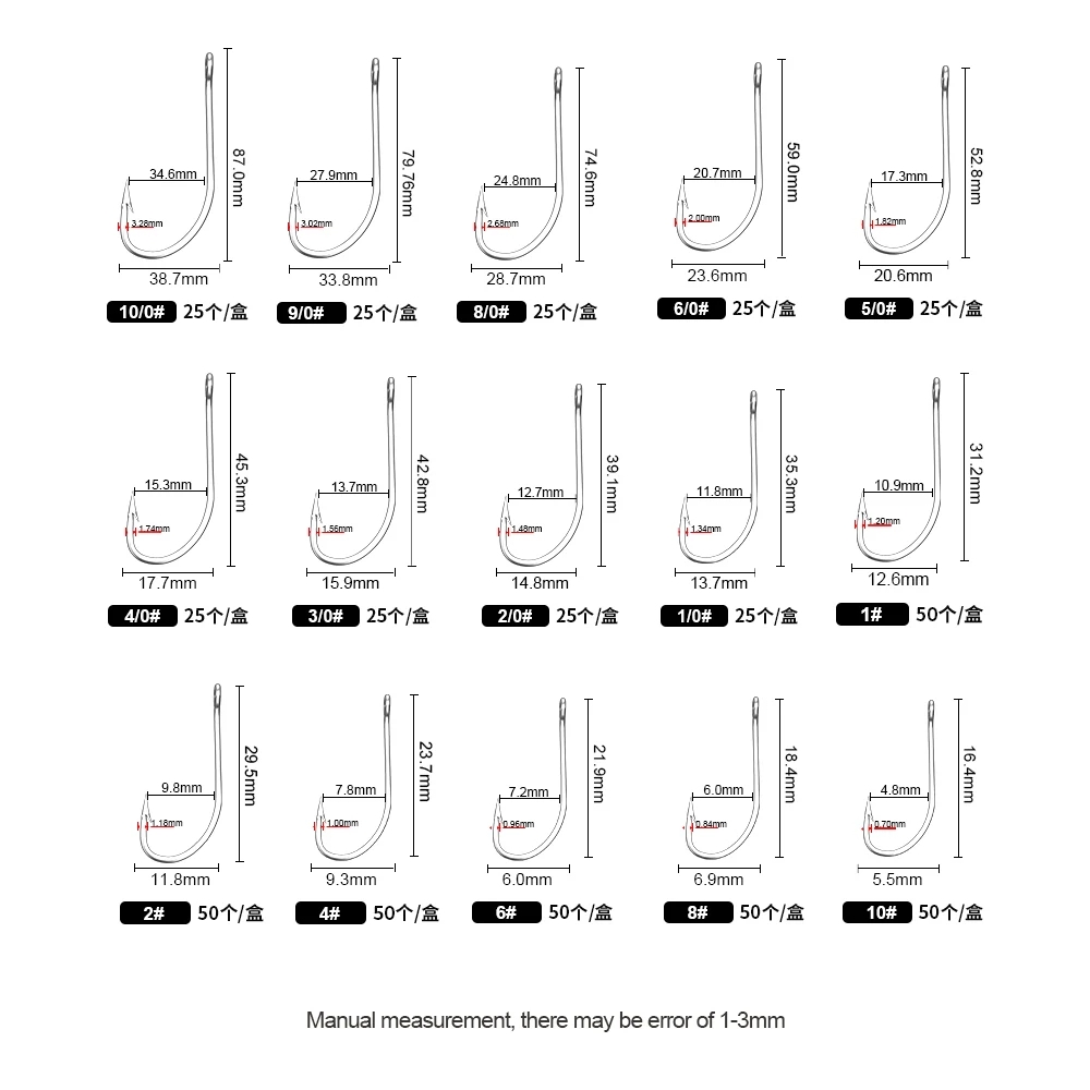 FTK 낚시 후크 1-10 # 50개 1/0 # -10 - Fishing Hook Offset 리뷰 및 가격